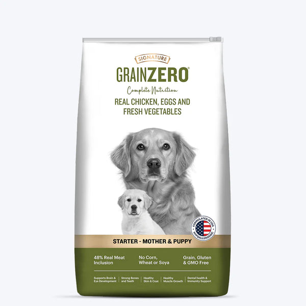 Signature Grain Zero Real Chicken, Egg and Vegetables Mother and Puppy Starter Dog Dry Food