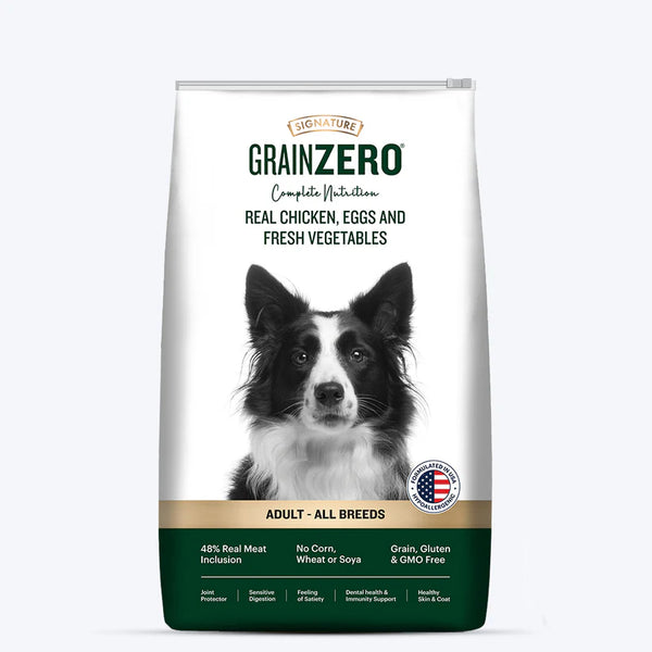 Signature Grain Zero Real Chicken, Egg and Vegetables Adult Dog Dry Food