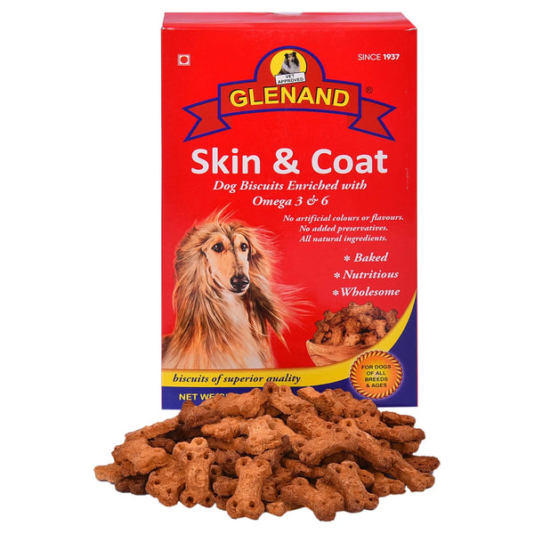 GLENAND SKIN & COAT DOG BISCUITS ENRICHED WITH OMEGA 3 & 6