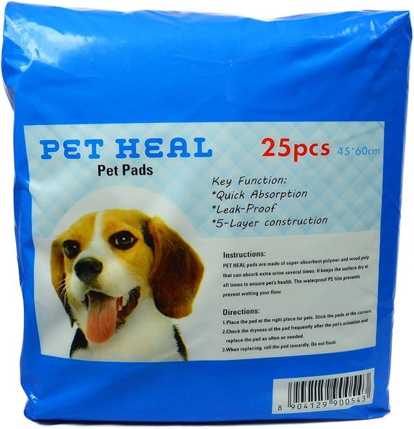 Pet Heal Pet Pads (25 Pieces) - With Carbon