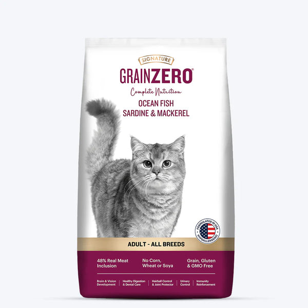 Signature Grain Zero Ocean Fish, Sardine and Mackerel Adult Cat Dry Food