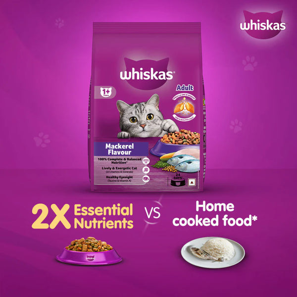 Whiskas Mackerel Flavour Adult Cat Dry Food