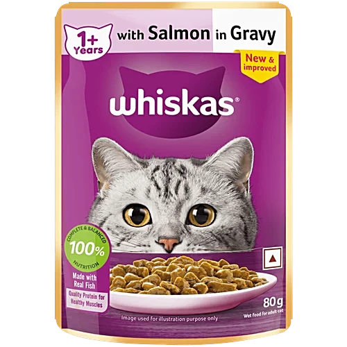 Whiskas Salmon in Gravy Meal Adult Cat Wet Food